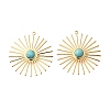 Synthetic Turquoise Pendants KK-Z092-02G-1