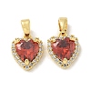 Brass Micro Pave Cubic Zirconia Pendents KK-R210-20G-1