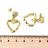 Hollow Heart Brass Micro Pave Clear Cubic Zirconia Dangle Stud Earrings EJEW-Z099-02G-02-5