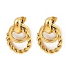 304 Stainless Steel Twist Ring Dangle Stud Earrings EJEW-K268-22G-4