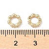 Brass Micro Pave Cubic Zirconia Rondelle European Beads KK-A254-20G-2