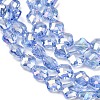 Electroplate Transparent Glass Beads Strands GL-CBA7A17-02A-09-2