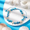 Synthetic Turquoise Beads with Natural Magnesite Anklet for Women AJEW-AN00576-01-2