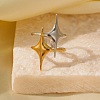 Adjustable 304 Stainless Steel Cuff Rings for Women LS-RJEW-B135-01GP-03-1