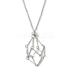 Crystal Cage Holder Necklace NJEW-JN04604-01-2