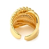 Brass Micro Pave Clear Cubic Zirconia Open Cuff Rings for Women RJEW-A048-13G-3