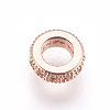 Brass Micro Pave Cubic Zirconia Beads LS-ZIRC-E152-57RG-RS-1