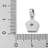 Ion Plating(IP) 304 Stainless Steel Micro Pave Cubic Zirconia Pendants STAS-Z107-06P-06-3