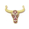 Rack Plating Brass Micro Pave Cubic Zirconia Connector Charms KK-P230-04G-04-1