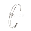 304 Stainless Steel Double Layers Cuff Bangles for Women BJEW-Z165-01P-4