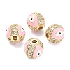 Brass Micro Pave Cubic Zirconia Beads ZIRC-A019-16G-A-4
