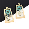 304 Stainless Steel Epoxy Resin Pendants X-STAS-T072-29-1