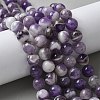 Round Natural Chevron Amethyst Bead Strands G-S380-01A-1