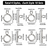 40Pcs 4 Styles 304 Stainless Steel Ring Toggle Clasps STAS-SC0007-38-2