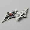 Siam Rhinestone Cross Pendant with Black Enamel ENAM-WH0001-06AS-02-2