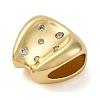 Nuggets Brass Micro Pave Clear Cubic Zirconia European Beads KK-P308-50G-2