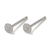Non-Tarnish 316 Surgical Stainless Steel Flat Round Blank Peg Stud Earring Settings STAS-R073-06G-1