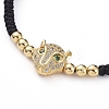 Leopard Adjustable Brass Nylon Thread Braided Bracelets BJEW-JB04985-01-2
