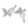 Brass Micro Pave Cubic Zirconia Pendants KK-C109-09B-P-2
