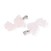 Natural Rose Quartz Pendants G-T144-11D-2