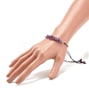 Natural Amethyst Chips Braided Bead Bracelet BJEW-JB08019-09-3