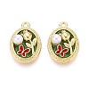 Rack Plating Alloy Enamel Pendants ENAM-N065-11KCG-1