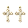 Brass Pave Shell Pendants KK-I708-17B-G-1