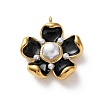 304 Stainless Steel Enamel Pendants STAS-P376-01G-B-1
