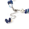 Natural Lapis Lazuli(Dyed) Chip Beaded Bracelet for Girl Women BJEW-TA00019-04-5