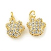 Rack Plating Brass Micro Pave Clear Cubic Zirconia Charms KK-Z067-23G-07-1