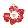 304 Stainless Steel Red Enamel Pendants STAS-E524-07G-1