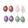 Natural Mixed Stone Connector Charms PALLOY-JF02729-1
