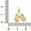 Rack Plating Brass Micro Pave Clear Cubic Zirconia Pendants KK-M309-31G-3