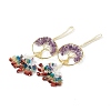 Natural Amethyst Tree of Life with Mixed Gemstone Chips Tassel Big Pendant Decorations HJEW-H057-03G-A06-1