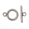 Tarnish Resistant 304 Stainless Steel Textured Toggle Clasps STAS-A048-01P-1