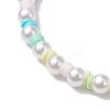 Polymer Clay & Plastic Beaded Stretch Bracelets BJEW-JB10341-5