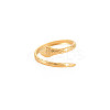 Ion Plating(IP) 304 Stainless Steel Snake Open Cuff Ring for Women RJEW-S405-179G-1
