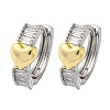 Brass Micro Pave Clear Cubic Zirconia Hoop Earrings EJEW-H158-20A-GP-4