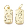 Brass Micro Pave Clear Cubic Zirconia Charms X-ZIRC-L076-054G-2