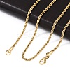 Unisex 304 Stainless Steel Rope Chain Necklaces X-STAS-D0002-33G-1