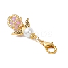 Luminous Acrylic & Handmade Glass Seed Beaded Pendants Decorations HJEW-MZ00379-01-4