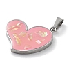 304 Stainless Steel Enamel Pendants STAS-Z098-46P-3