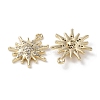 Brass Micro Pave Clear Cubic Zirconia Pendants KK-G491-10G-2
