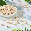 Kissitty 250Pcs 5 Styles Printed Natural Schima Wood Beads WOOD-KS0001-22-5