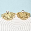 201 Stainless Steel ABS Plastic Pearl Stud Earrings EJEW-Z151-13G-08-3