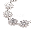 Enamel Daisy Link Chains Bracelet BJEW-P271-01P-06-3