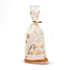 50Pcs Merry Christmas Snowflake Printed Transparent OPP Cellophane Packaging Bags with Wire Twist Ties ABAG-C013-03-4