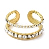 Ion Plating(IP) 304 Stainless Steel Open Cuff Ring for Women RJEW-F166-09G-02-2