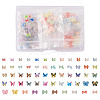1 Box 195Pcs 21 Colors 3D Butterfly Resin Cabochons MRMJ-PJ0001-04-1
