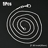 Brass Round Snake Chain Necklace with Lobster Claw Clasps MAK-YW0001-15D-1